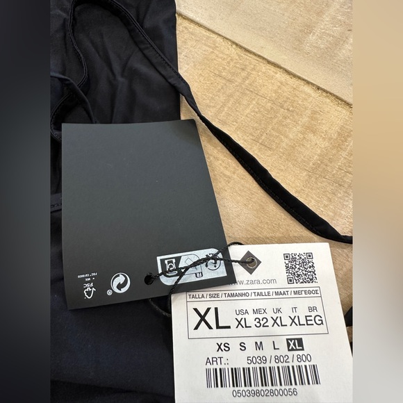 Zara black long strappy jumpsuit v neck adjustable cross back nwt - Picture 9 of 10